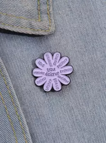 Flower Design Brooch Valentines - Multicolor - View 1