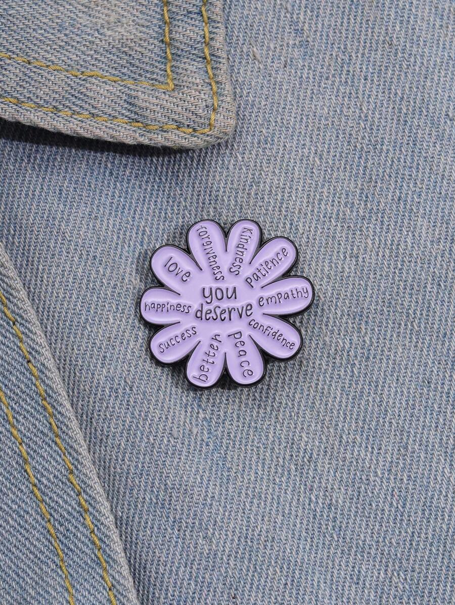 Flower Design Brooch Valentines - Multicolor - View 1