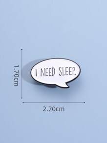 Letter Graphic Brooch - Black and White - View 3