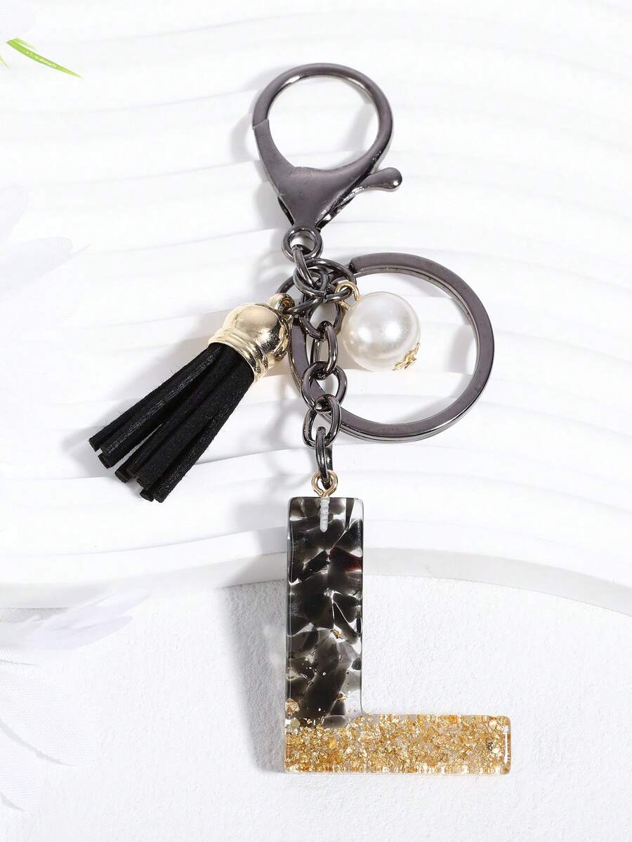 1 Unisex Tua Rua Trang Trí Thư & Ngọc Trai Giả Mặt Dây Chuyền Móc Khóa Thời Trang Cho Chìa Khóa Trang Trí - màu đen - Xem 1