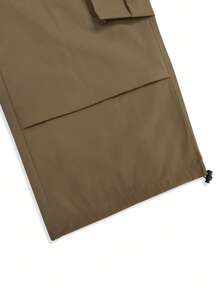 Manfinity EMRG Hombres Pantalones cargo con bolsillo lateral con solapa - Caqui - Ver 4