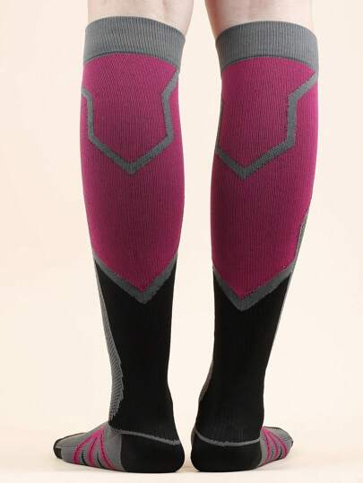 Color Block Over The Calf Socks