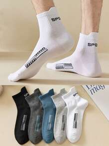 5 Paare Herren Crew Sport Socken mit Ohrlasche, Basketball Socken, für Fitnessstudio - Verschiedenfarbig - Übersicht 1
