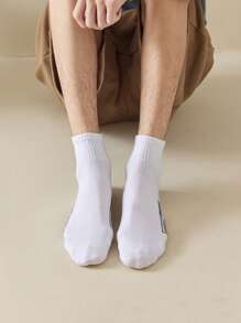 5 Paare Herren Crew Sport Socken mit Ohrlasche, Basketball Socken, für Fitnessstudio - Verschiedenfarbig - Übersicht 3