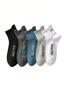 5 Paare Herren Crew Sport Socken mit Ohrlasche, Basketball Socken, für Fitnessstudio - Verschiedenfarbig - Übersicht 5