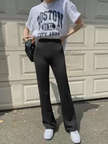 DAZY 實色扇形褲 - 黑色 - 查看 5