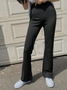 DAZY 實色扇形褲 - 黑色 - 查看 6