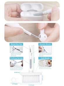 5合1多功能鍵盤清潔刷 - 白色 - 查看 4