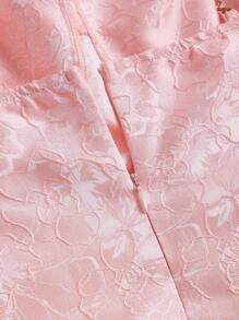 SHEIN MOD Plus Jacquard Chain Detail Crisscross Backless Cami Dress - Baby Pink - View 4