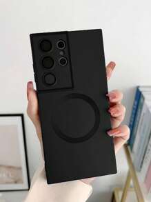 Magnetic Solid Color Anti-fall Anti-yellow Phone Case - Black - View 3