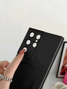 Magnetic Solid Color Anti-fall Anti-yellow Phone Case - Black - View 4