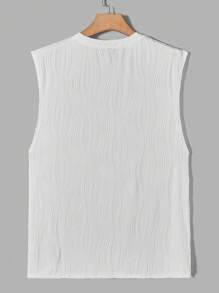 Manfinity VCAY 男士素色背心上衣 - 白色 - 查看 2