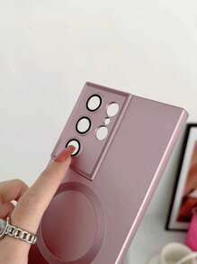 Magnetic Solid Color Anti-fall Anti-yellow Phone Case - Pink - View 4
