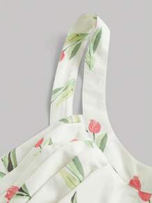 SHEIN MOD Plus Allover Floral Print Cami Dress - Beige - View 4