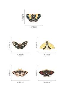 5pcs/set Butterfly Design Brooch - Multicolor - View 3