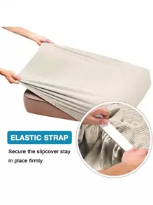 1 Màu Trơn Ghế Sofa Đệm, Hiện Đại Polyester Chống Trơn Trượt Ghế Sofa Đệm Cho Hộ Gia Đình - Màu be - Xem 5