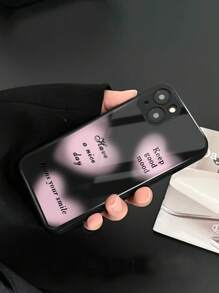 Vỏ điện thoại bằng kính họa tiết chữ cái - Nhiều màu - Xem 1