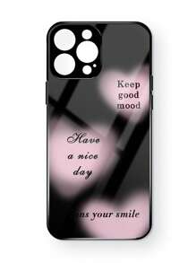 Vỏ điện thoại bằng kính họa tiết chữ cái - Nhiều màu - Xem 3