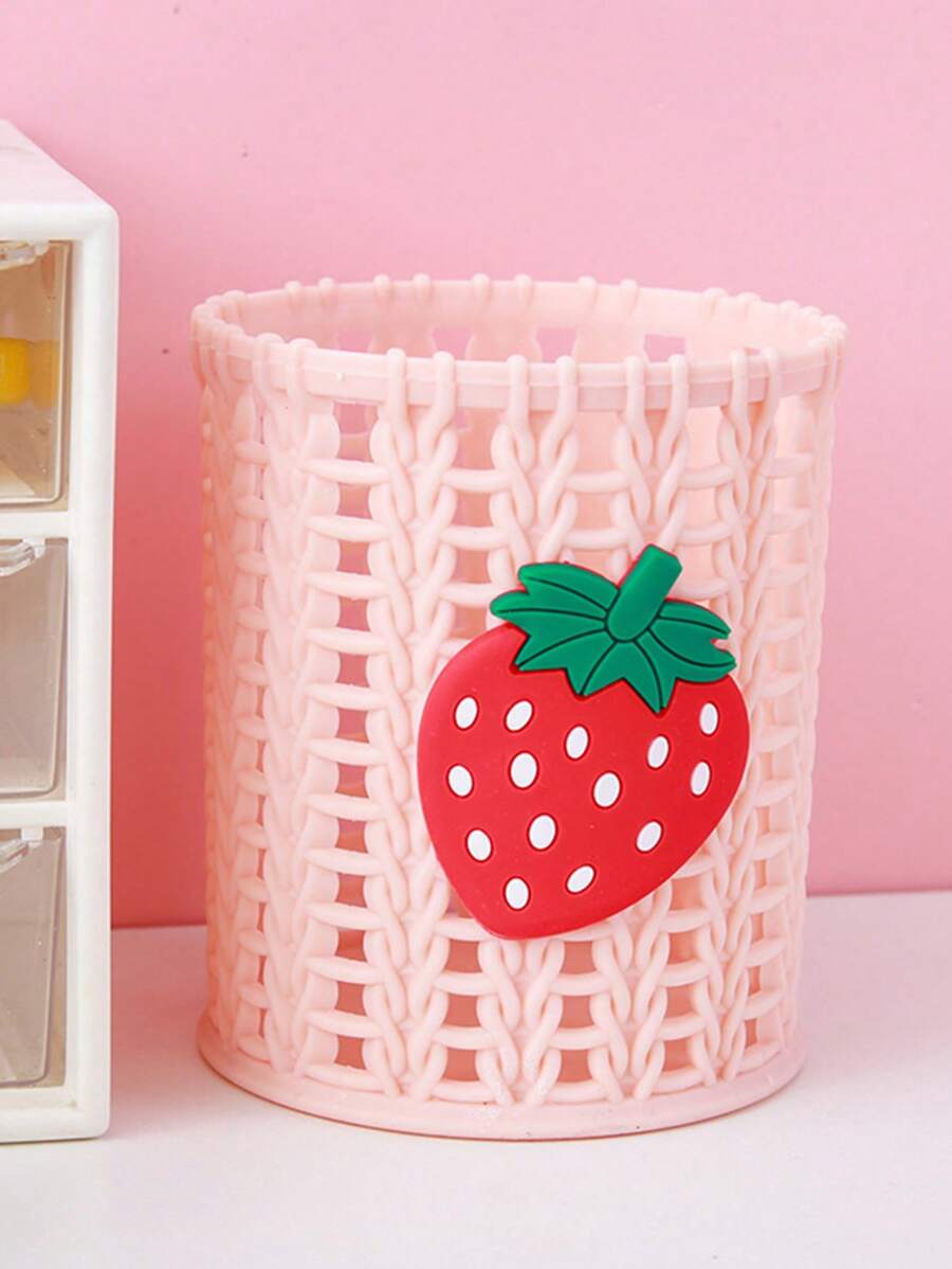 1入組草莓鏤空筆筒