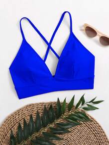 Swim Basics Damskie topy bikini z krzyżowaniem Prosty