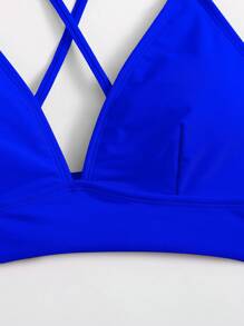 Swim Basics Damskie topy bikini z krzyżowaniem Prosty