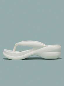 Fashion White Slippers For Women, Toe Post Design EVA Flip Flops - White - View 3