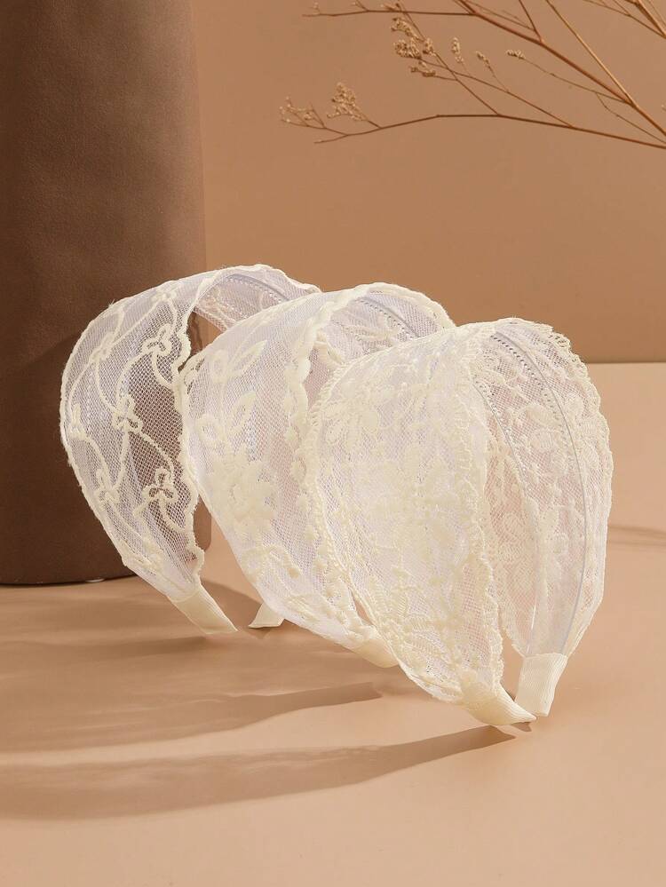 3pcs Simple & Versatile & Elegant Lace Edge Hairbands For Women, Non-Slip Valentine's Day Valentines,Hairband,Hair Hoop Headbands Hair Accessories Head Accessories,Summer,Holiday,Travel