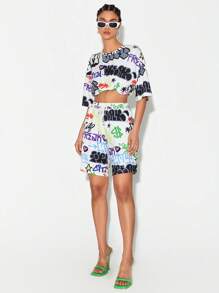 FREAK CITY Quần short Dây kéo In nghệ thuật pop Giải trí - Nhiều màu - Xem 1