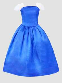 小女童圖案印花晚禮服