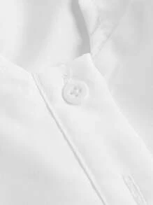 SHEIN MOD Plus Solid Button Front Shirt - White - View 4