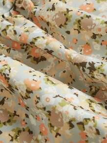 SHEIN MOD 大碼碎花泡泡袖後背繫帶連衣裙 - 彩色 - 查看 3