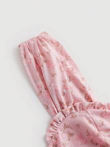 SHEIN MOD Plus Ditsy Floral Print Ruched Asymmetrical Hem Cami Dress - Multicolor - View 3