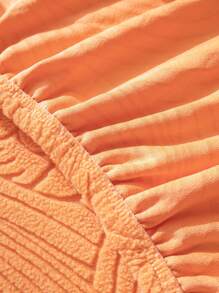 Đồng Màu Dạ Nỉ Sofa Ghế Đệm Hiện Đại Polyester Chống Trơn Trượt Chống Bụi Ghế Sofa Đệm Cho Hộ Gia Đình - trái cam - Xem 2