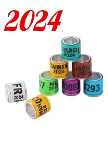 50pcs Plastic 2024 Pigeon Leg Ring, Durable & Labeled Bird Band For Bird Marking And Training - Multicolor - View 1
