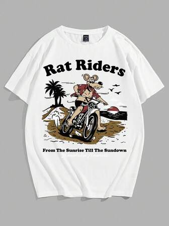 Guys Slogan Cartoon Graphic Tee