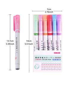 6 chiếc Bút Màu Dòng Màu Hỗn Hợp, Đơn Giản Dễ Sử Dụng Bút Đánh Dấu Vĩnh Viễn Cho Văn Phòng, Trường Học, Vẽ, Viết - Nhiều màu - Xem 3