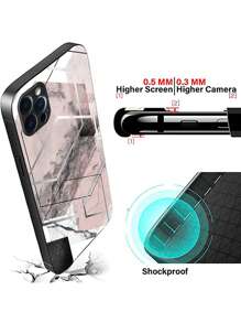 Capas de telefone impressão em mármore vidro temperado - Multicolorido - Ver 4