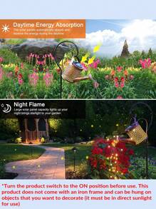 1pc Iron Solar Lawn Lamp, Modern Kettle Design Solar Pathway Light For Garden, Outdoor Garden Lighting For Pathway, Yard, Patio - Yellow - View 6