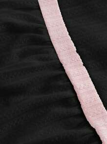 SHEIN MOD Top de tirantes unido en contraste pecho con fruncido - Negro - Ver 5