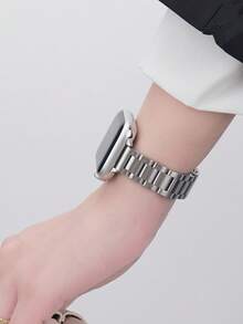 1 Vòng tay liên kết bằng thép không gỉ Tương thích với dây đeo Apple Watch 6 7 8 SE 40mm 41mm 44mm 45mm 49mm Dây đeo mỏng cho nữ Tương thích với phụ kiện dây đeo đồng hồ thông minh Apple Watch 5 4 - Bạc - Xem 5