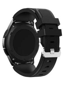 1pc 22mm Silicone Strap Compatible With Samsung Galaxy Watch 46mm Gear S3 Frontier Huawei Watch 46mm Soft ComFortable Wristband Compatible With Amazfirt GTR Smart Watch Strap Accessories - Black - View 2