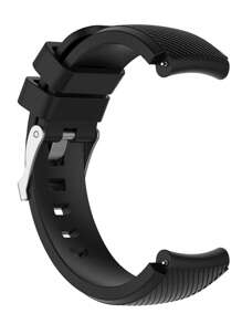 1pc 22mm Silicone Strap Compatible With Samsung Galaxy Watch 46mm Gear S3 Frontier Huawei Watch 46mm Soft ComFortable Wristband Compatible With Amazfirt GTR Smart Watch Strap Accessories - Black - View 4