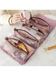 Túi Đựng Mỹ Phẩm Du Lịch Nữ Túi Lưới Trang Điểm Nữ Mỹ Nhân Đồ Vệ Sinh Trang Điểm Túi Đựng Son Môi - Hồng - Xem 6
