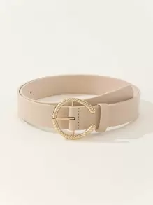 Thắt lưng khóa chữ kết cấu - Màu be - Xem 1