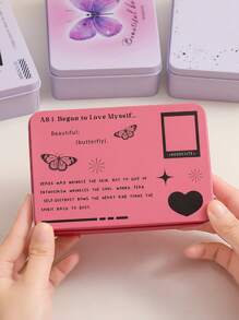 1pc Slogan Graphic Tin Box - Multicolor - View 2