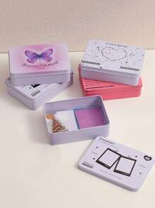 1pc Slogan Graphic Tin Box - Multicolor - View 5