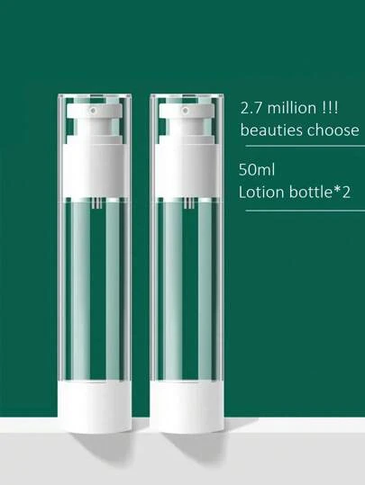 2入組50毫升透明無氣化妝品奶油泵瓶旅行裝分配器可再填充容器