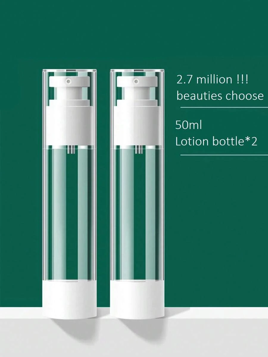 2入組50毫升透明無氣化妝品奶油泵瓶旅行裝分配器可再填充容器