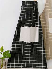 1pc Plaid Pattern Apron - Black - View 2