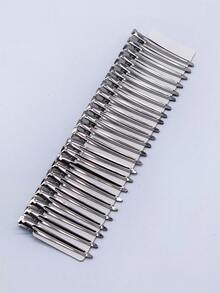 24pcs Women's Hair Clips, Simple Alligator Hair Clip Accessories, No Trace Clips For Side Bangs, Suitable For Makeup And Styling, Roots Lifter And Fringe Separator - Silver - View 2